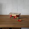 Fiambrera de cristal hermética, rectangular con tapa con válvula, 800 ml - Pebbly