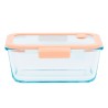 Fiambrera de cristal hermética, rectangular con tapa con válvula, 1900 ml - Pebbly