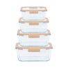 Set de 4 fiambreras de cristal herméticas con válvula y bomba de vacío - Pebbly