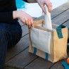 Bolsa porta alimentos de algodón orgánico y yute con mantel individual - Pebbly