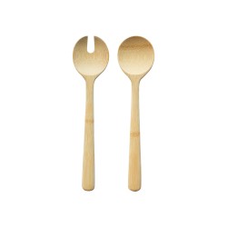 Pack de 2 cubiertos de ensalada para servir y mezclar, de bambú - Pebbly