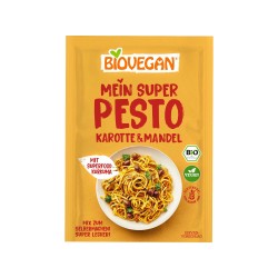 Salsa pesto ecológica, vegana y sin gluten, zanahoria y almendras - Biovegan