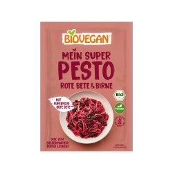 Salsa pesto ecológica, vegana y sin gluten, remolacha y pera - Biovegan