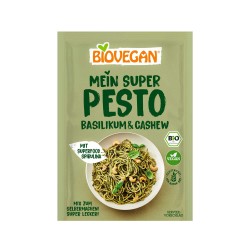 Salsa pesto ecológica, vegana y sin gluten, albahaca y anacardos - Biovegan