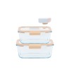Set de 2 fiambreras de cristal herméticas con válvula y bomba de vacío - Pebbly