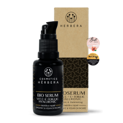 Serum facial hialurónico, vitamina C , E y ácido ferúlico, Nutritivo - Herbera