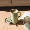 Taza térmica acero inoxidable con pajita, 600 ml, verde - Qwetch