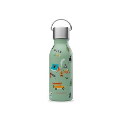 Botella térmica acero inoxidable para niños, camping, verde, 350 ml - Qwetch