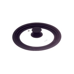 Tapa de cristal con bordes de silicona y salida de vapor para 18, 20, 22 cm – Ibili