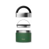 Fiambrera térmica Qwetch acero inoxidable con bandeja extraíble, verde - 850 ml