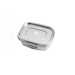 Fiambrera hermética de acero inoxidable rectangular con separador, 550 ml - Qwetch