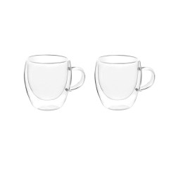 Pack 2 tazas de cristal doble pared, 150 ml - Ibili
