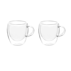 Pack 2 tazas de cristal doble pared, 220 ml - Ibili