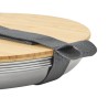Pack 4 platos llanos de acero inoxidable con tapa de bambú - Black & Blum