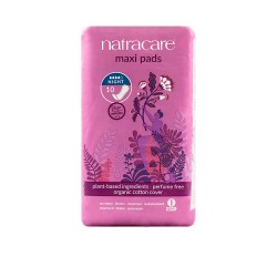 Compresas de algodón, ecológicas, sin alas, maxi noche - Natracare