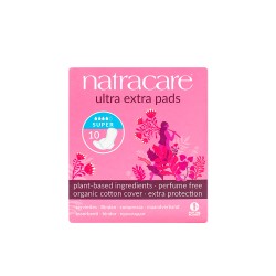 Compresas de algodón ecológicas, con alas, ultra extra súper - Natracare