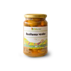 Aceitunas verdes aliñadas, ecológicas, 345 g - Bihortal