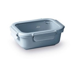 Fiambrera hermética de cerámica rectangular con tapa de cristal, 900 ml, azul - Lacor