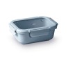 Fiambrera hermética de cerámica rectangular con tapa de cristal, 900 ml, azul - Lacor
