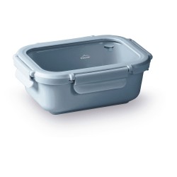 Fiambrera hermética de cerámica rectangular con tapa de cristal, 1150 ml, azul - Lacor