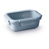 Fiambrera hermética de cerámica rectangular con tapa de cristal, 1150 ml, azul - Lacor