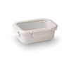 Fiambrera hermética de cerámica rectangular con tapa de cristal, 650 ml, blanca - Lacor