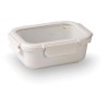 Fiambrera hermética de cerámica rectangular con tapa de cristal, 1150 ml, blanca - Lacor