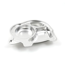 Plato con compartimentos para niños de acero inoxidable, elefante - Joli monde