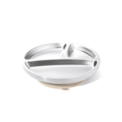 Plato con compartimentos y ventosa para niños de acero inoxidable - Joli monde