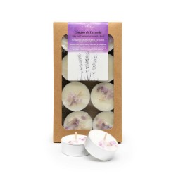 Pack 8 velas de té perfumadas con aceites esenciales ecológicos, Campos de lavanda - CanVela