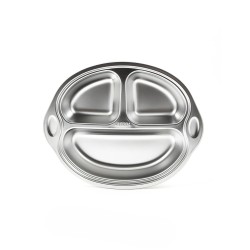 Plato con compartimentos para niños de acero inoxidable, mono - Joli Monde
