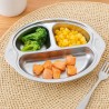 Plato con compartimentos para niños de acero inoxidable, mono - Joli Monde