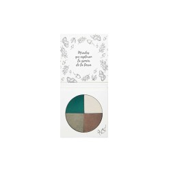 Sombra de ojos en polvo, ecológica, Verde Asturias: verde, beige, verde oliva, marrón - NaturaBio Cosmetics
