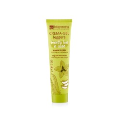 Gel crema corporal para pies y piernas cansadas, de menta y aloe vera, ecológica - La Saponaria