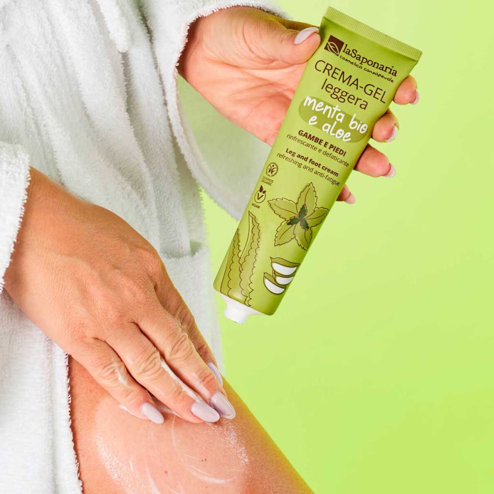 Gel crema corporal, pies y piernas cansadas, ecolgica, La Saponaria
