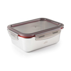 Fiambrera hermética de acero inoxidable rectangular Ecoinox, con tapa, 800 ml - Lacor