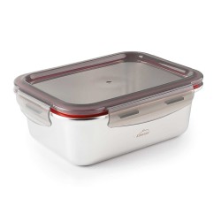 Fiambrera hermética rectangular de acero inoxidable Ecoinox con tapa, 820 ml - Lacor