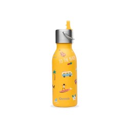 Botella térmica acero inoxidable para niños, playa, amarilla, 350 ml - Qwetch