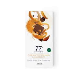 Chocolate ecológico con naranja caramelizada 77% - Higón