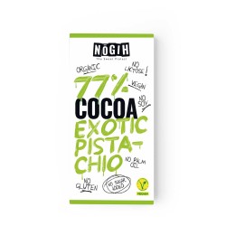 Chocolate ecológico 77% cacao con pistachos - Nogih