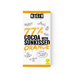 Chocolate ecológico 77% cacao con naranja - Nogih