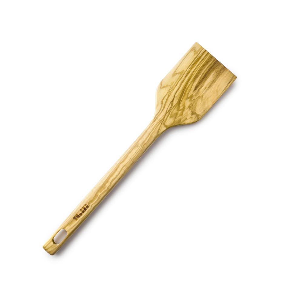 Espátula De Madera De Olivo Hecha A Mano - Plana, Ligera, 35cm, Ideal Para Cocina