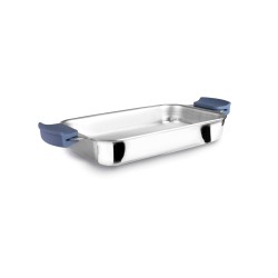 Bandeja de acero inoxidable para horno con asas extraíbles, 5ply element, - Ibili