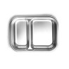 Fiambrera hermética de acero inoxidable rectangular Two go, con compartimentos y tapa, 700 ml - Lacor
