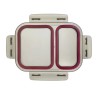 Fiambrera hermética de acero inoxidable rectangular Two go, con compartimentos y tapa, 700 ml - Lacor