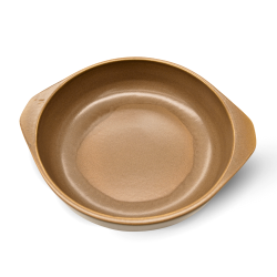 Cazuela de cerámica gres 25 cm con tapa, canela - Outlet