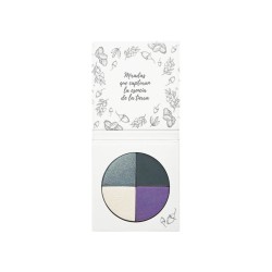 Sombra de ojos en polvo, ecológica, Gótico Barcelona: gris azulado, gris oscuro, beige, morado - NaturaBio Cosmetics