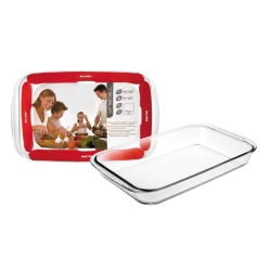 Fuente rectangular Kristall de borosilicato para horno, 34 cm - Ibili