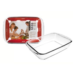 Fuente rectangular alta Kristall de borosilicato para horno, 40 cm - Ibili