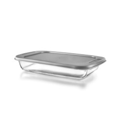 Fuente rectangular con tapa de borosilicato para horno, 30,5 cm - Ibili